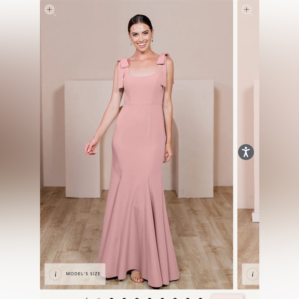Revelry “Nicole Crepe” Bridesmaid Dress in shade “Blushing Bride”
